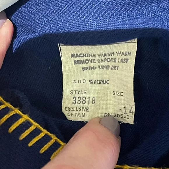 Concept 70s Swirl Maxi Dress with Empire Waist- Navy/Red/Yellow/Orange- Small - Picture 6 of 7